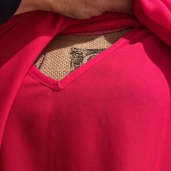 NEW Never Worn Leith Bright Pink Ling Sleeve Shift Dress XS - Picture 8 of 10